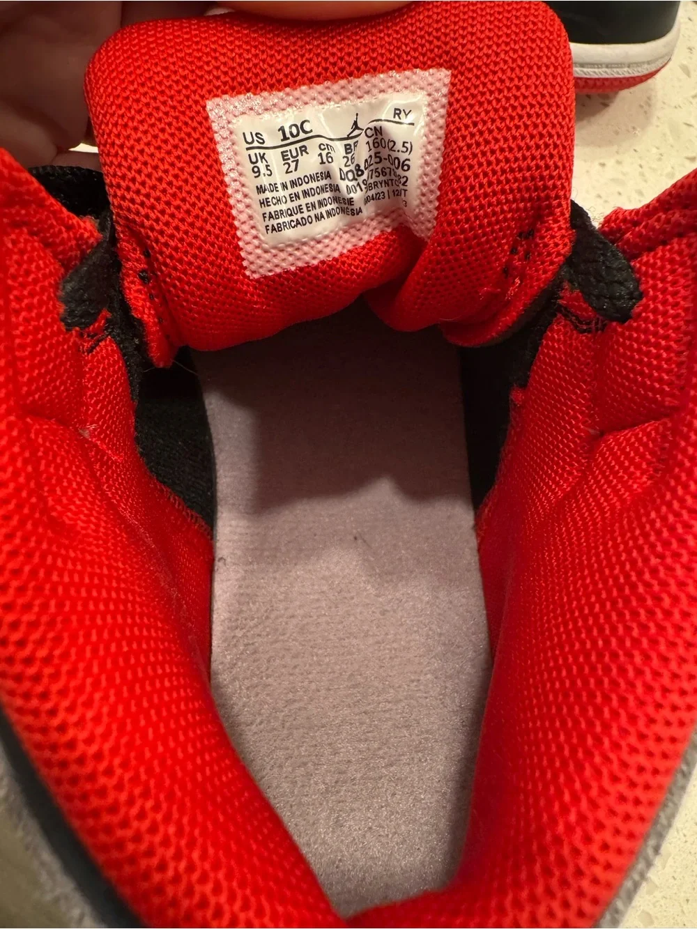 Jordan Kids' Black, Gray & Red High-Top Sneakers